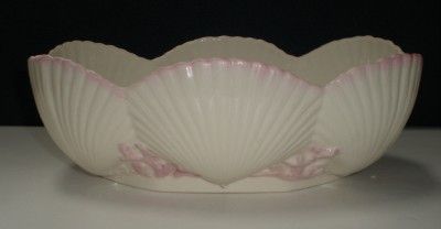 IRISH BELLEEK PINK SEA SHELL OVAL CONSOLE/CENTERPIECE BOWL  