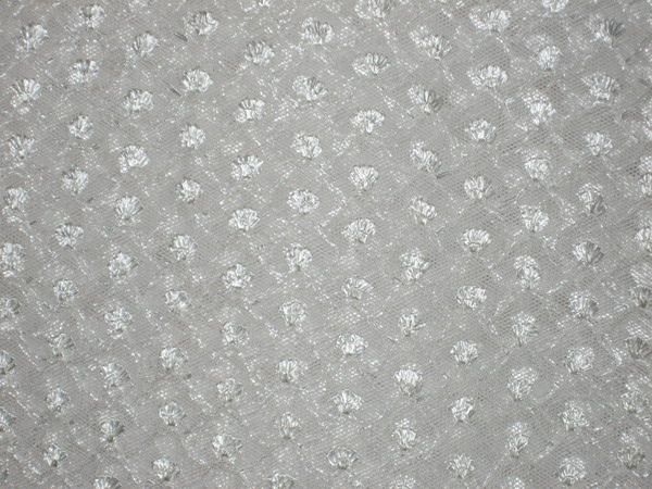 IVORY WHITE SHEER NET FABRIC WITH EMBROIDERY 41  