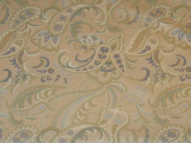 Blue Green Paisley Upholstery Fabric BTY  