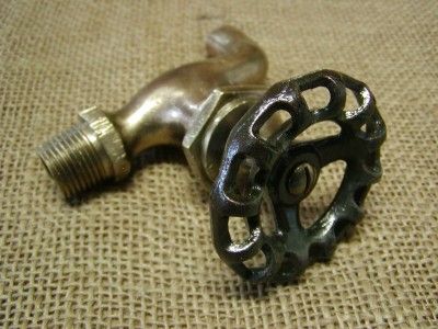 Vintage Brass Nozzle Faucet  Antique Old Spigot Hose  