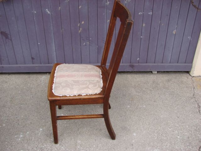   Square Dining Kitchen Oak Table & 2 Chairs Turn of the Century  