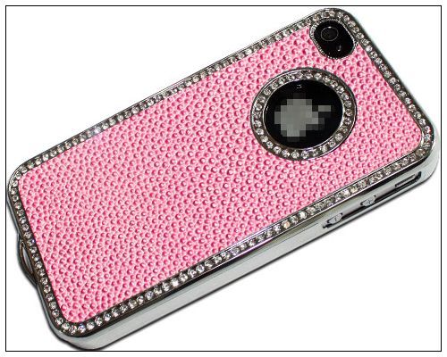 Luxury Stingray Partten Leather Rhinestone Hard Back Case Cover F 