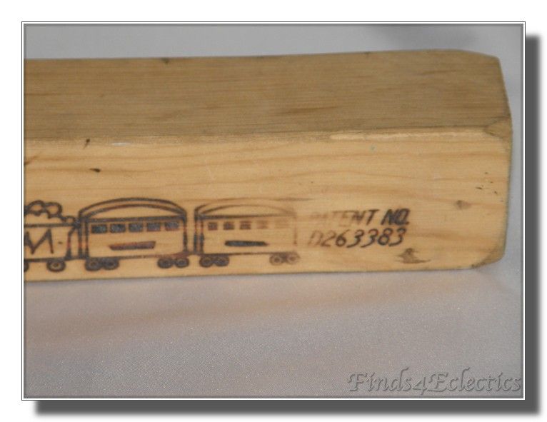 Vintage Toy Train Wood Wooden Whistle  