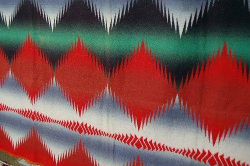   30s Beacon Ombre Antique Camp Trade Blanket ~INDIAN DESIGN  