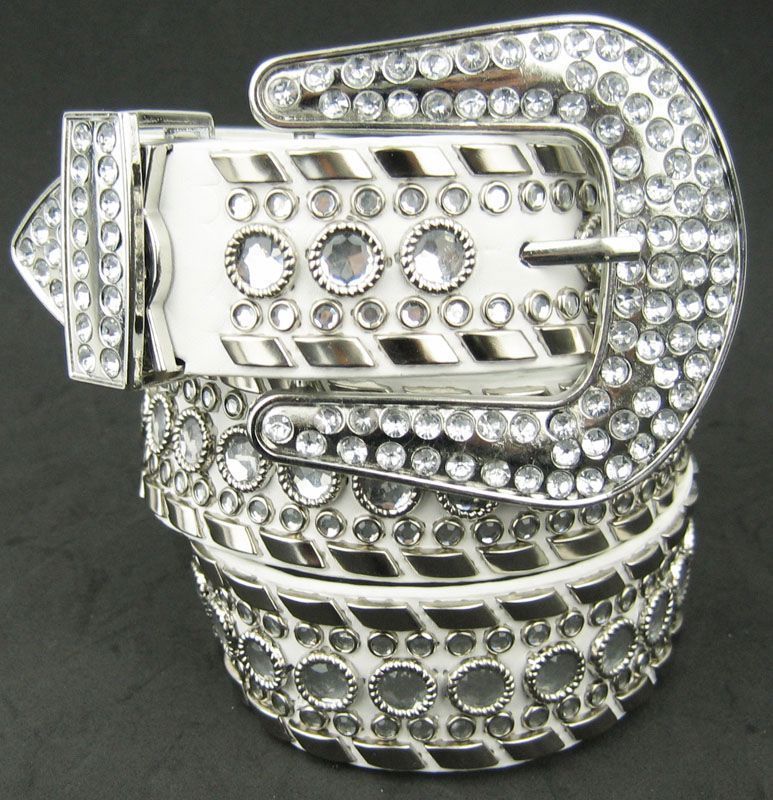 Western Cowgirl Rhinestone Studed Metal Belts , 50118WH  