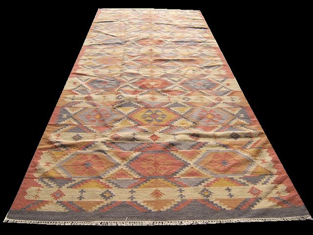 GALLERY SIZE FLAT WEAVE HANDMADE KILIM RUNNER 6.0x14.4  