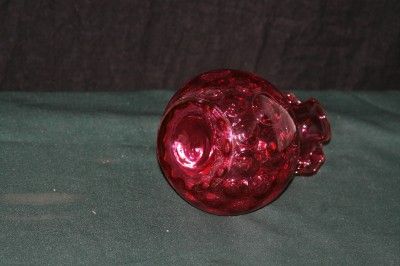   Glass 6.5 Thumbprint Coin Dot Pitcher w/ Twisted Glass handle  