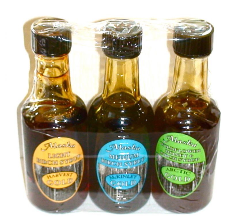 Alaskan 100% Pure Organic Birch Syrup Sampler 3 Flavors  