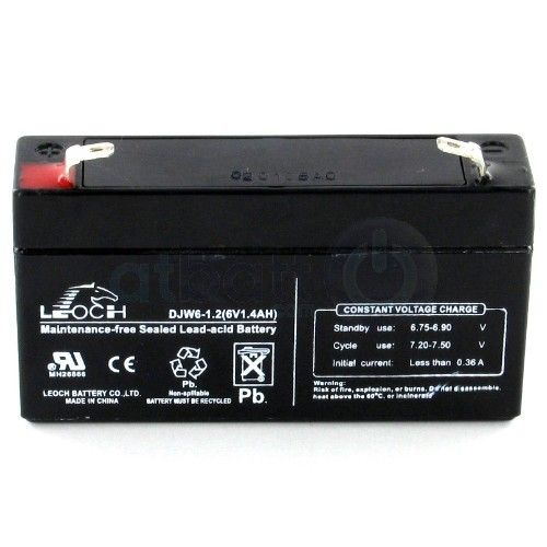 BACKUP LEAD ACID BATTERY LEOCH DJW6 1.2 T1 F1 6V1.3AH 6V1.4AH 6V1.2AH 