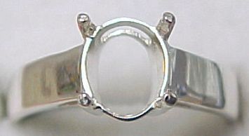 Sz.5 PRE NOTCHED SOLID 925 SILVER 8×10 RING MOUNT #R585  