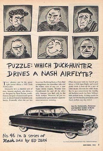 1952 1953 Nash Ambassador Car Puzzle Vintage Ad  