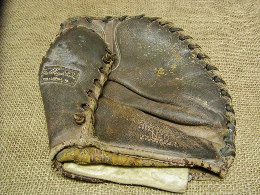 Vintage Leather Geo A Reach Baseball Glove Antique Ball  