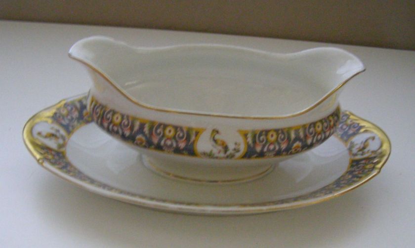 LEGRAND SUPERIEUR LIMOGES France Gravy Boat w/Plate  