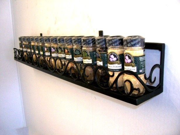 Spice & Lid Rack scroll design 30 long black texture  