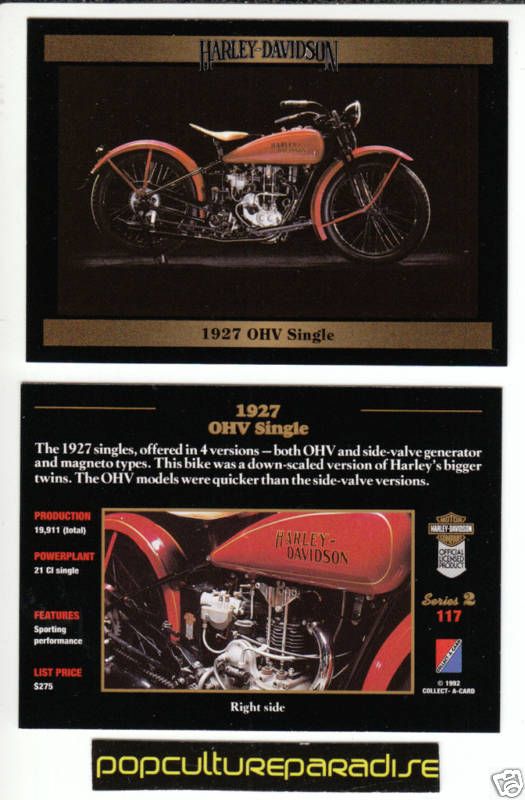 1927 27 HARLEY DAVIDSON OHV SINGLE BIKE MOTORCYCLE CARD  