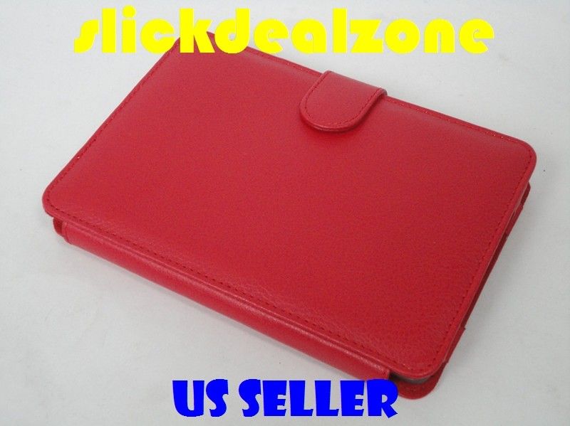 BRAND NEW PREMIUM RED PU LEATHER CASE COVER FOR  KINDLE 4  