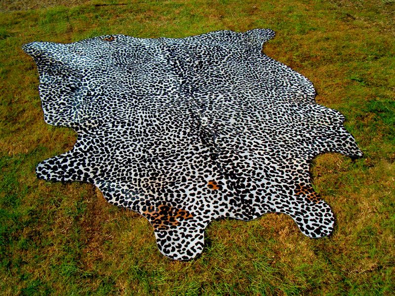 LEOPARD Print/Printed COWHIDE SKIN Rug COW HIDE CHEETAH DC0617  