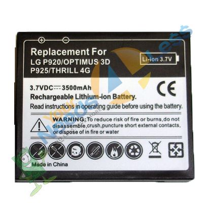 NEW 2X 3500mAh extended battery LG Optimus 3D P920; LG Thrill 4G 