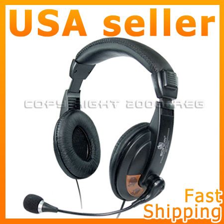   HEADSET HEADPHONE MICROPHONE MIC FOR PC COMPUTER SKYPE MSN NOTEBOOK