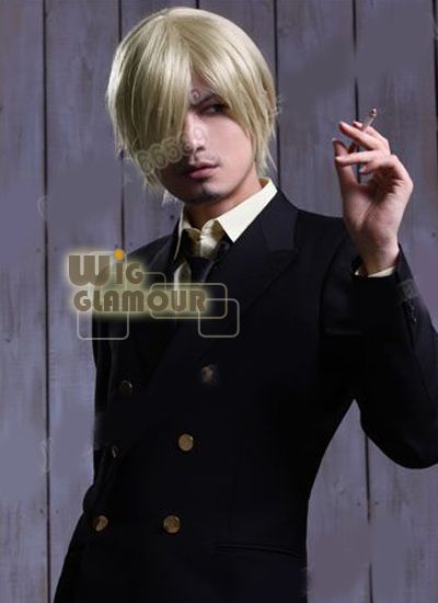 ONE PIECE Sanji Short Blonde Cosplay Hair Wig  