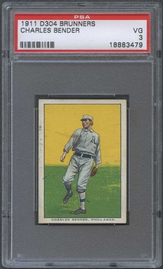 1911 D304 Brunners Charles (Chief) Bender PSA 3 *3479  