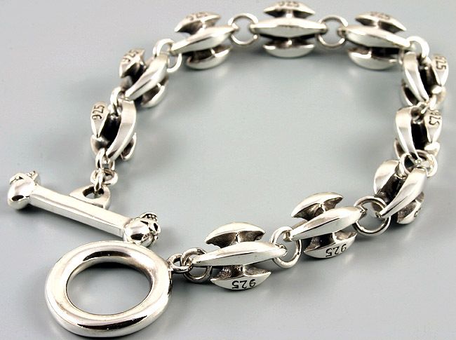 MUSCLE CUSTOM POWER ROCKER STERLING SILVER BRACELET 8  