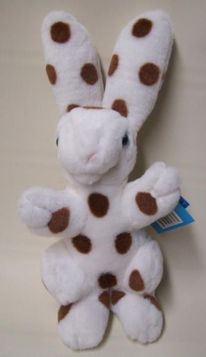 SPOTTY BUNNY H A REY Plush Rabbit Toy White Brown NWT  