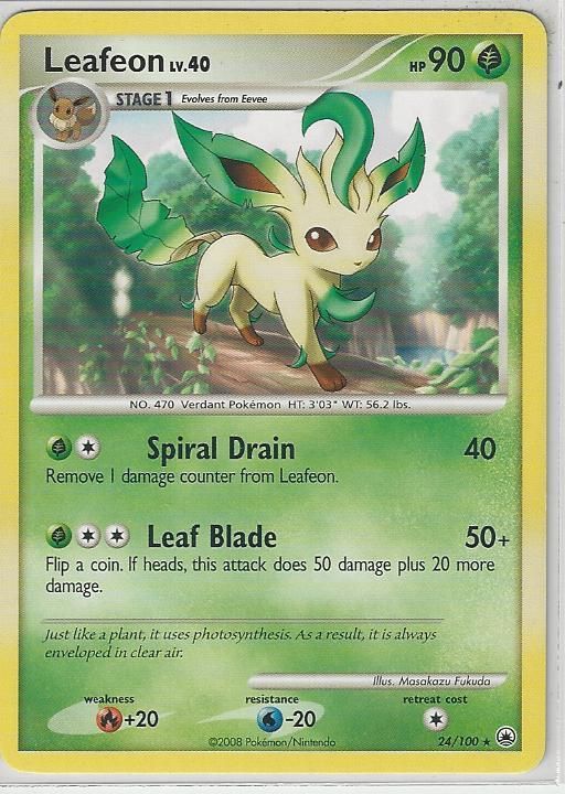 Leafeon 24/100 Pokemon Rare Card Mint  
