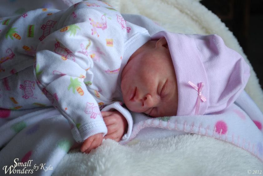 Real HUMAN Hair Eyelashes   PREEMIE Reborn Baby Girl Doll   PAIGE 