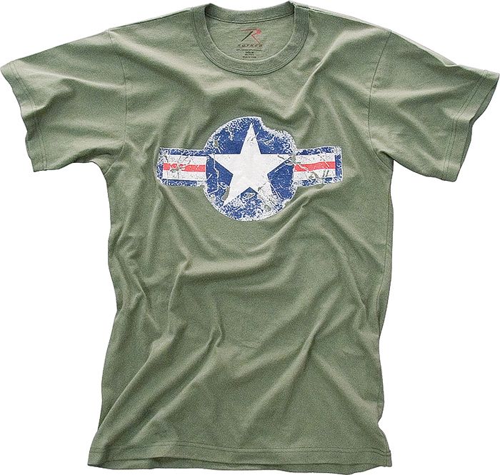 Olive Drab Military Tee VINTAGE AIR FORCE STAR T SHIRT  