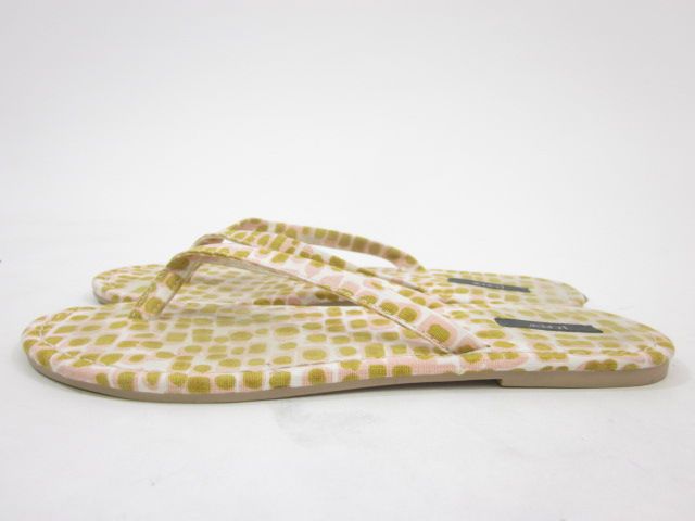 CREW Pink Yellow Canvas Thong Sandals Slip Ons Sz 8  