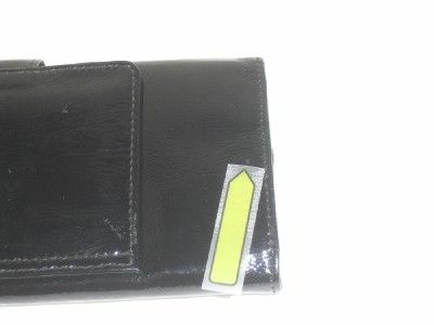 Hobo International Black Patent Leather Large Clutch Wallet  