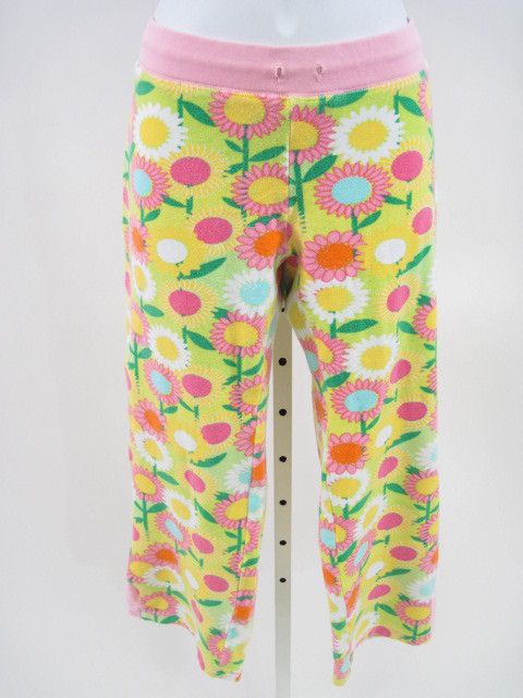LILLY PULITZER Pink Green Floral Terry Cloth Pants Sz S  