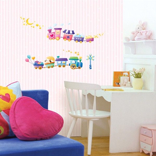 Train Travel KIDS Adhesive Removable Wall Home Decor Accents Stickers 