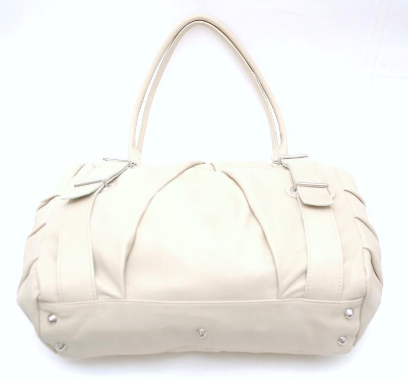 NWT TED BENSON Italy LARGE SATCHEL BAG HANDBAG ~IVORY  