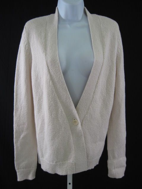 TSE Cream Button Front Long Sleeve Cardigan Sweater S  