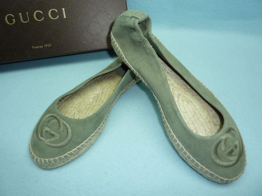 NIB GUCCI KID SCAMOSCIATO BALLET FLATS SHOES SIZE 37.5  