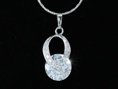 Carat Simulated Diamond Pendant Necklace SN207