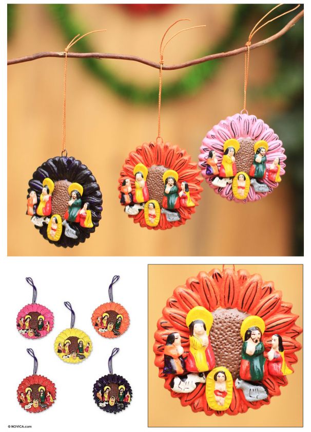 FLOWERS~Handmade Christmas Ornaments~Peru Art  