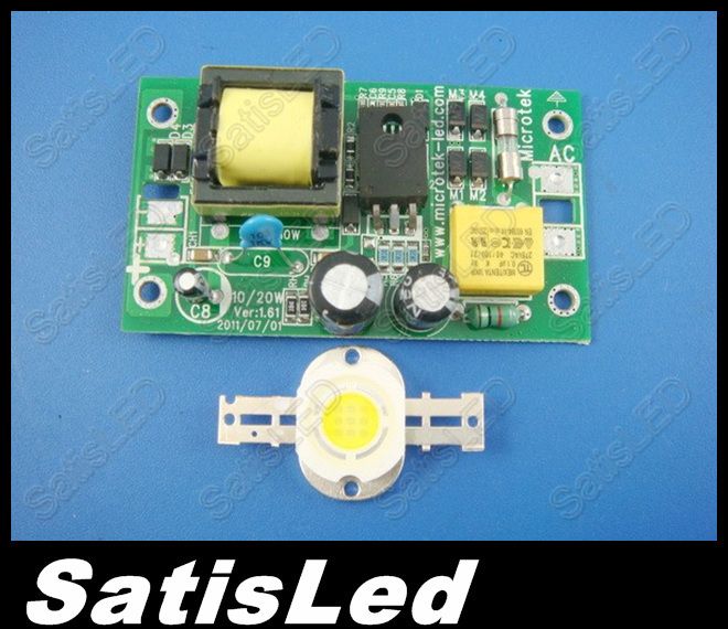 10W High Power LED White 20000k + AC Driver 85 265V  