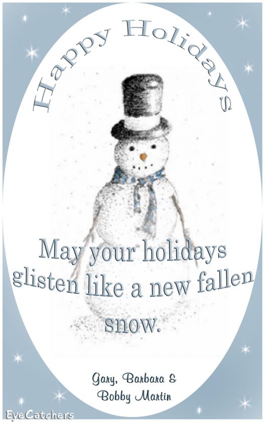 Personalized Christmas Holiday Snowman Greeting Cards  