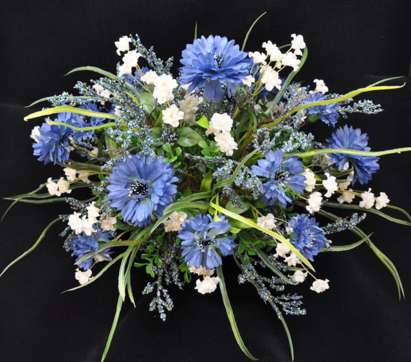 Country Blue and White Centerpiece Floral Arrangement  