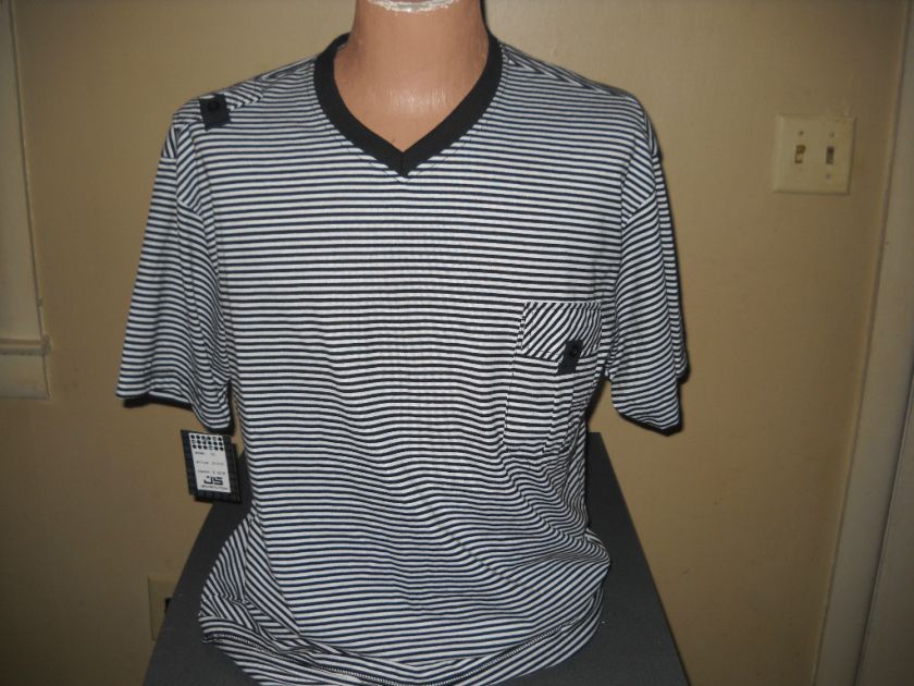 32 NEW Men X Large XL Black Stripe Casual T Shirt  