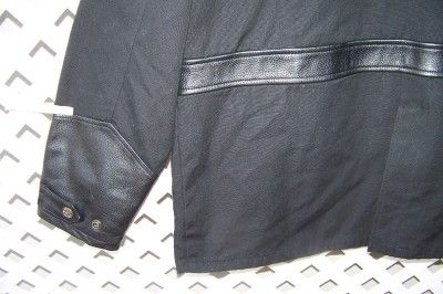 HARLEY DAVIDSON M 3N1 BLACK JACKET HEAVY TWILL/LEATHER TRIM REMOVE 