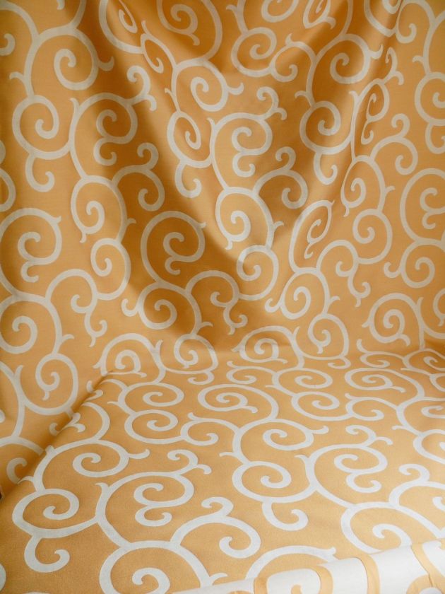 SCALAMANDRE SILK ORGANZA SWIRL PEACH ORANGE WHITE 4Y  