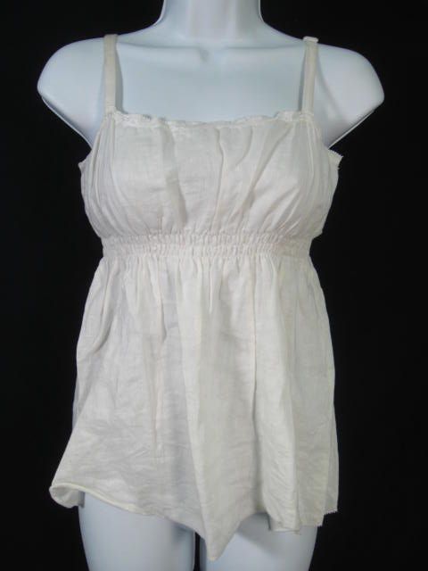 PURE DKNY White Linen Camisole Tank Top Shirt Sz 0  