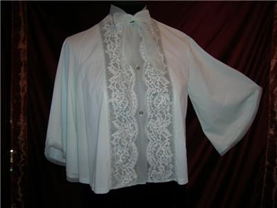 VINTAGE ROGERS BED JACKET SEA FOAM GREEN MEDIUM  