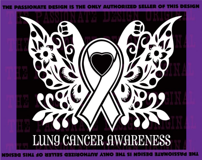 cancer ribbon butterfly lung love hope breast love A482  