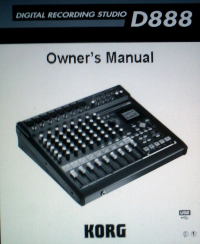KORG D888 DIGITAL REC STUDIO OWNERS MANUAL BOUND ENG  