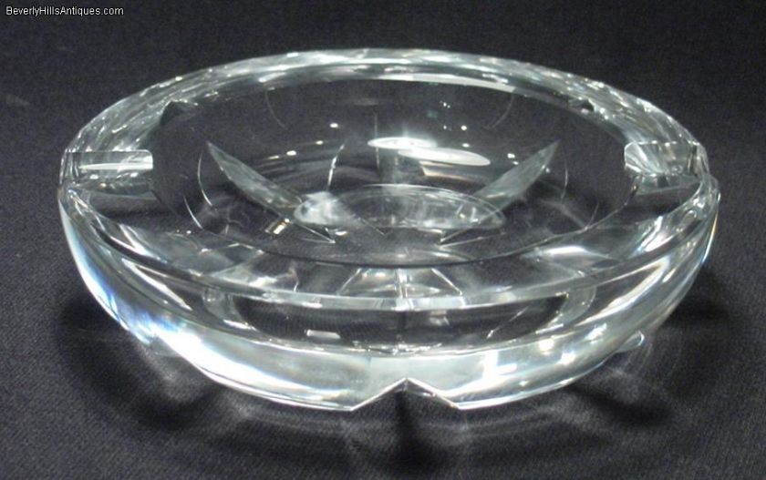 Large Heavy Baccarat Crystal Cigar Ashtray  